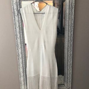 White fun fringe dress